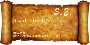 Stahl Elemér névjegykártya