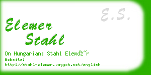 elemer stahl business card